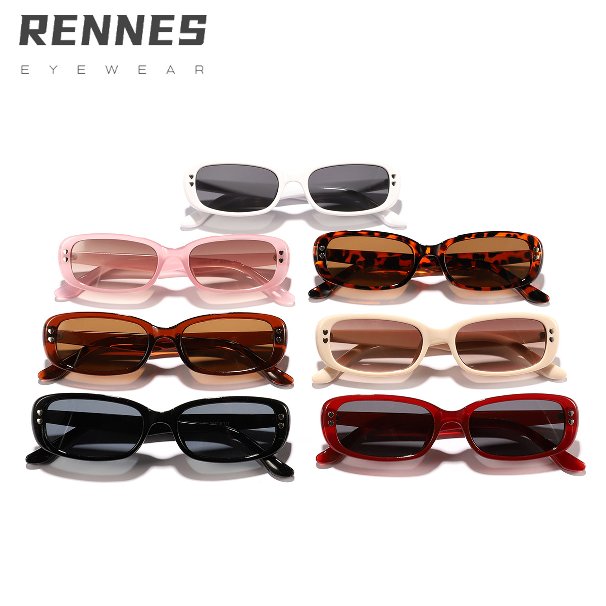 Nuevas gafas de sol de todo fósforo de moda rectangular retro transfronterizas para hombres y mujeres