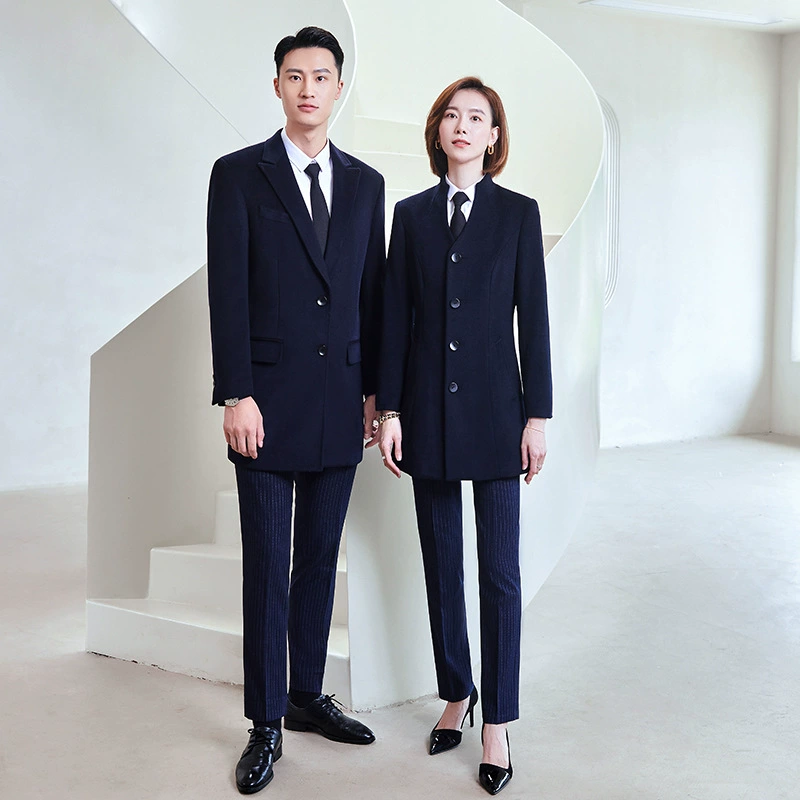 Woolen coat, demi-season fashionable black woolen jacket for men and women
