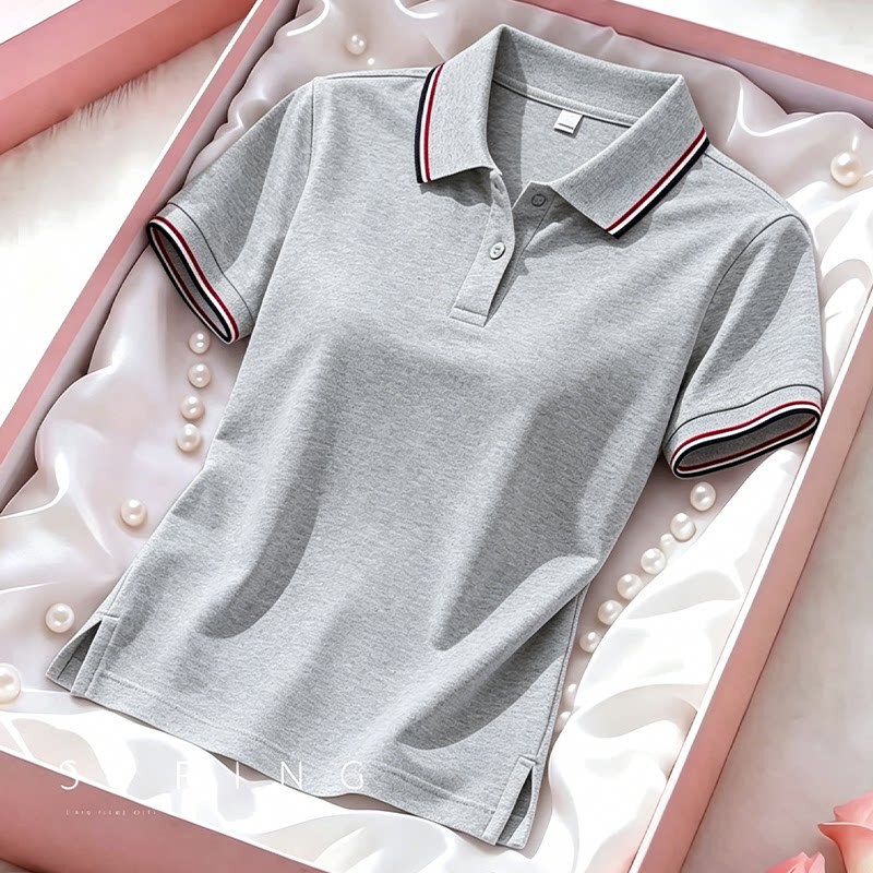 Pure Cotton Short-Sleeved Polo Shirt for Women 2026 New Thin Style Mom Summer Half-Sleeved T-Shirt Lapel Top t Pure Cotton Short-Sleeved Polo Shirt for Women 2026 New Thin Style Mom Summer Half-Sleeved T-Shirt Lapel Top t