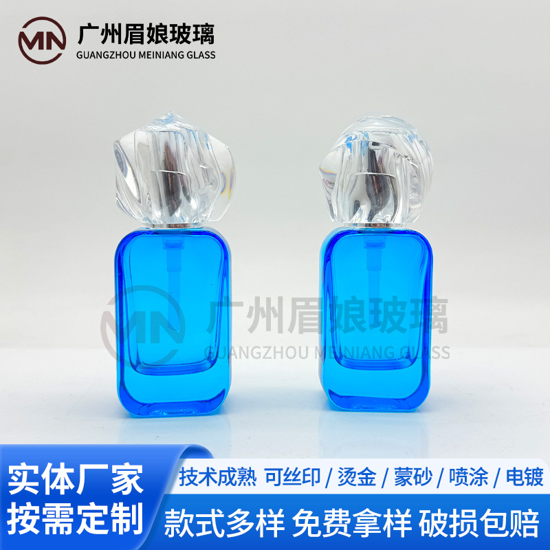 厚底瓶化妆品分装瓶30ml异形盖精华液瓶乳液泵头滴管玻璃瓶批发