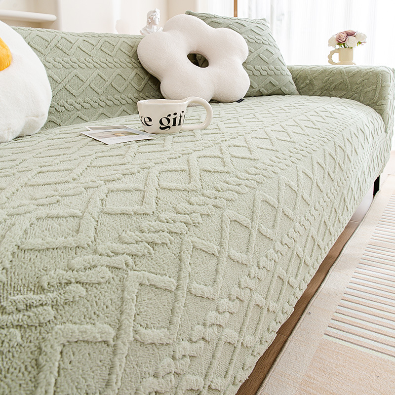 Couch de sofá de aire crema para una sola persona cubierta de cubierta completa cubierta de sofá de alta calidad en un solo color grueso cubierta de sofá elástica cubierta de sofá