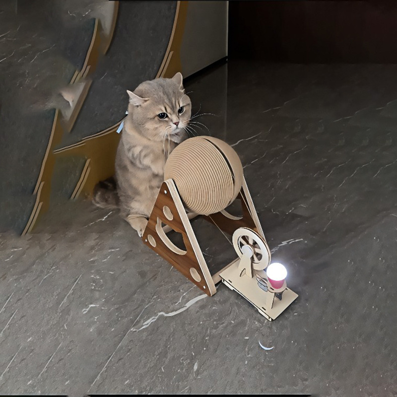 子猫発電機サイザル麻ロープ猫スクラッチボード耐摩耗性非脱落垂直猫スクラッチボール猫の爪研ぎ退屈解消おもちゃ|undefined