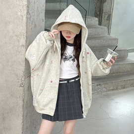 女童秋装外套2026新款女大童秋冬季休闲连帽上衣儿童洋气开衫童装