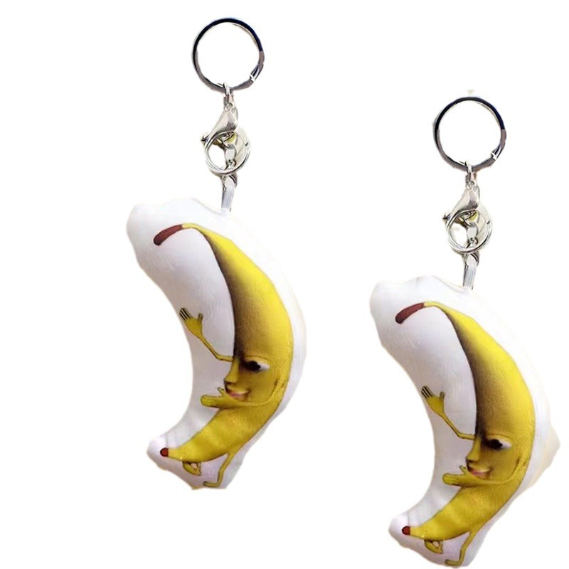 Big banana Shevne Sandía tira de llavero creativo divertido con voz colgante de felpa creativo divertido voz