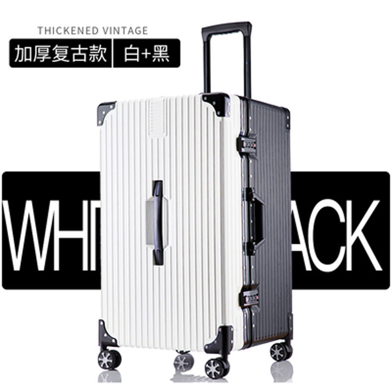 Maleta con ruedas de aluminio para mujer, resistente y duradera, maleta de embarque de viaje con contraseña de gran capacidad para estudiantes varones