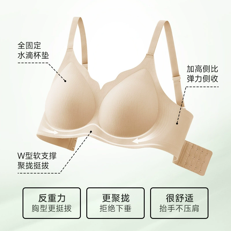 Push up bra, underwear, invisible foundation, breathable wireless bra, new collection, V-neckline, no trace