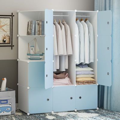 簡易衣櫃現代簡約挂宿舍出租房收納櫃子臥室家用布衣櫥塑料儲物櫃