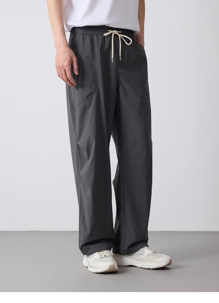 Quần jogger nam dáng rộng thùng thình phong cách thể thao thành phố, cạp chun — đen chi tiết 23