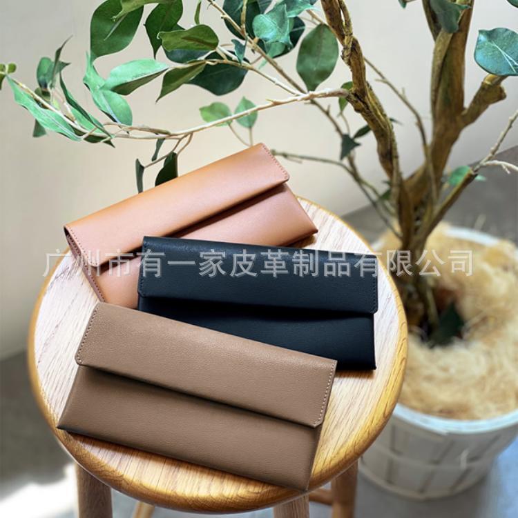 Comercio exterior de las mujeres largas billetera de cuero cambio titular de la tarjeta de crédito estilo coreano INS de mano larga cartera