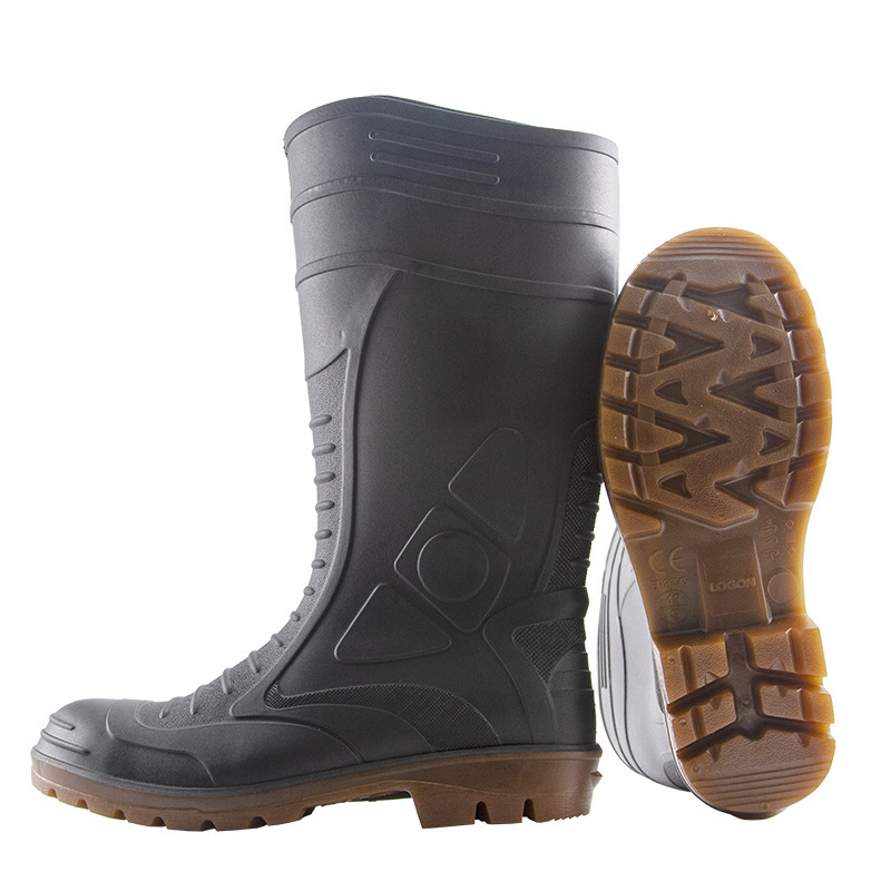 Golden Oak Labor Brand Labor Protection Rain Boots High Barrel Non-slip Water Shoes Anti-smashing Steel Head Site Safety Protection Miner Rubber Boots
