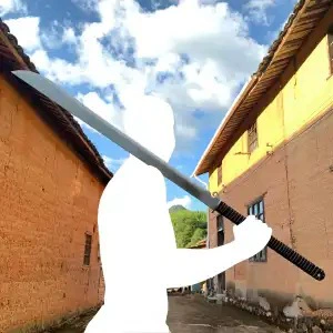 Боевой клинок однолезный позолоченная сталь Тяньхэн Дао вышитый весенний нож одна часть Tang Hengdao наружное транспортное средство монтированная самозащита холодное оружие законное без клинка