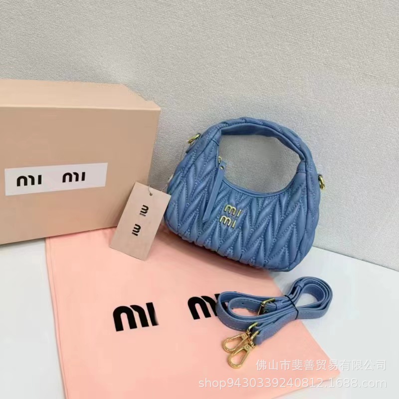 Miaomiu familia Qianjin, bolso de brazo, bolso de brazo Hobo, bolso de hombro, bolso de media luna portátil.