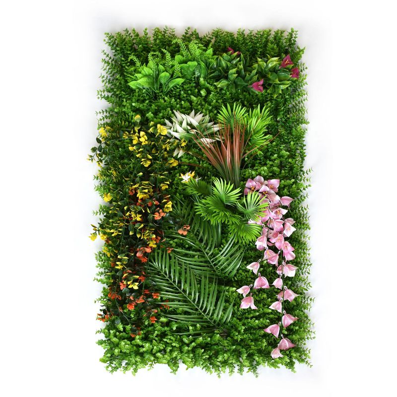 跨境热卖仿真植物墙造景装饰假花墙尤加利米兰装饰植物塑料背景墙|undefined