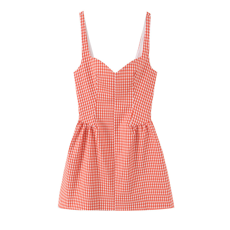 Taop&Za Women's Clothing 2026 Summer New Style Sweet Small Plaid Suspender Fluffy Mini Dress 3152395 Taop&Za Women's Clothing 2026 Summer New Style Sweet Small Plaid Suspender Fluffy Mini Dress 3152395