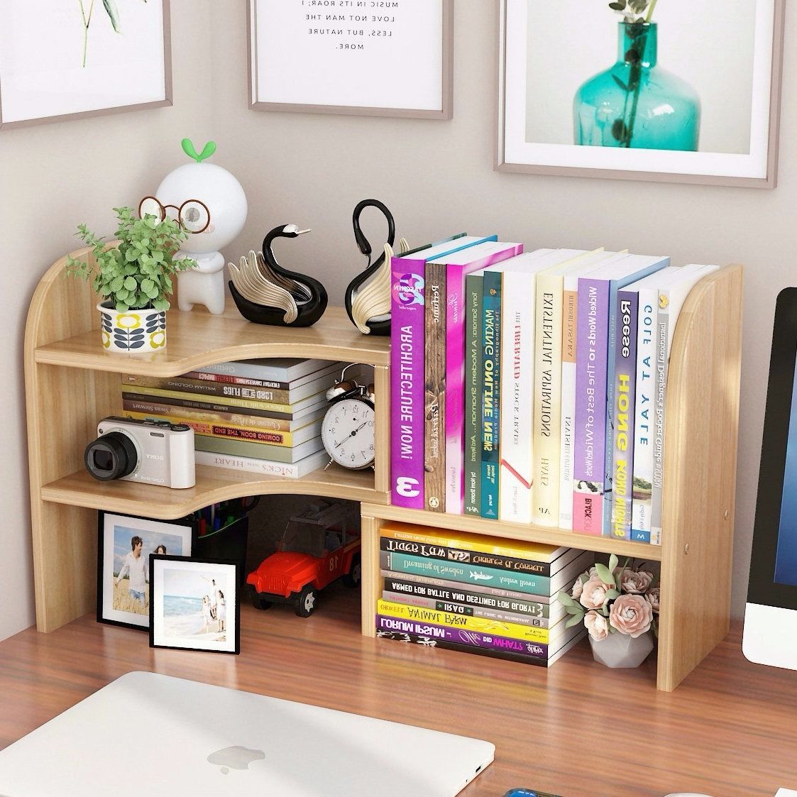 簡易書桌上學生書架兒童小型置物架家用桌面書櫃辦公室收納省空間