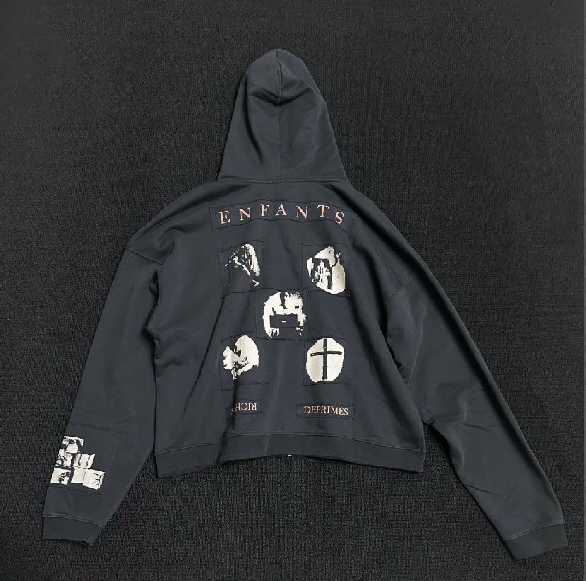 Sweat à capuche unisexe décontracté, style vintage, avec fermeture éclair et écusson imprimé_voghion.com