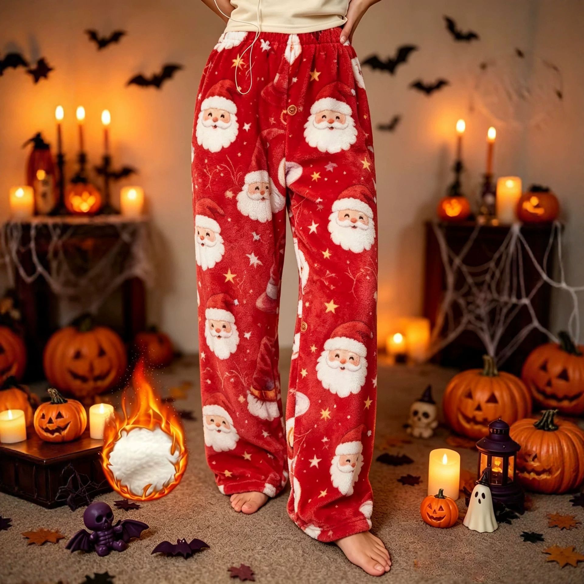 Cross-border Amazon Christmas women's flannel pajama pants, featuring 3D digital printing, a loose and comfortable fit, and a simple design for loungewear