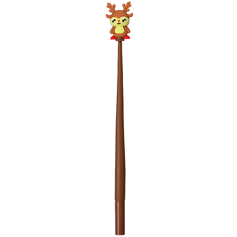 Santa Claus transfronterizo suave silicona agitación lápiz creativo lápiz neutro dibujos animados estilo de alce lápiz de agua árbol de Navidad lápiz negro