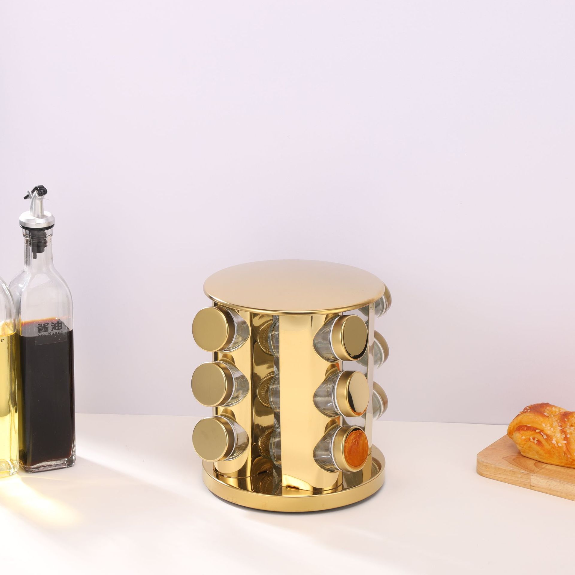 Organizador Giratorio de Especias de Acero Inoxidable 304 para Cocina image 17