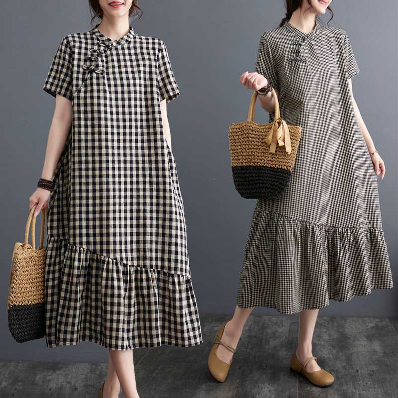  夏  M-2XL 大きいサイズ ワンピース