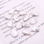 欧美热卖天然淡水珍珠散珠巴洛克长方形无孔珍珠 手工DIY饰品配件