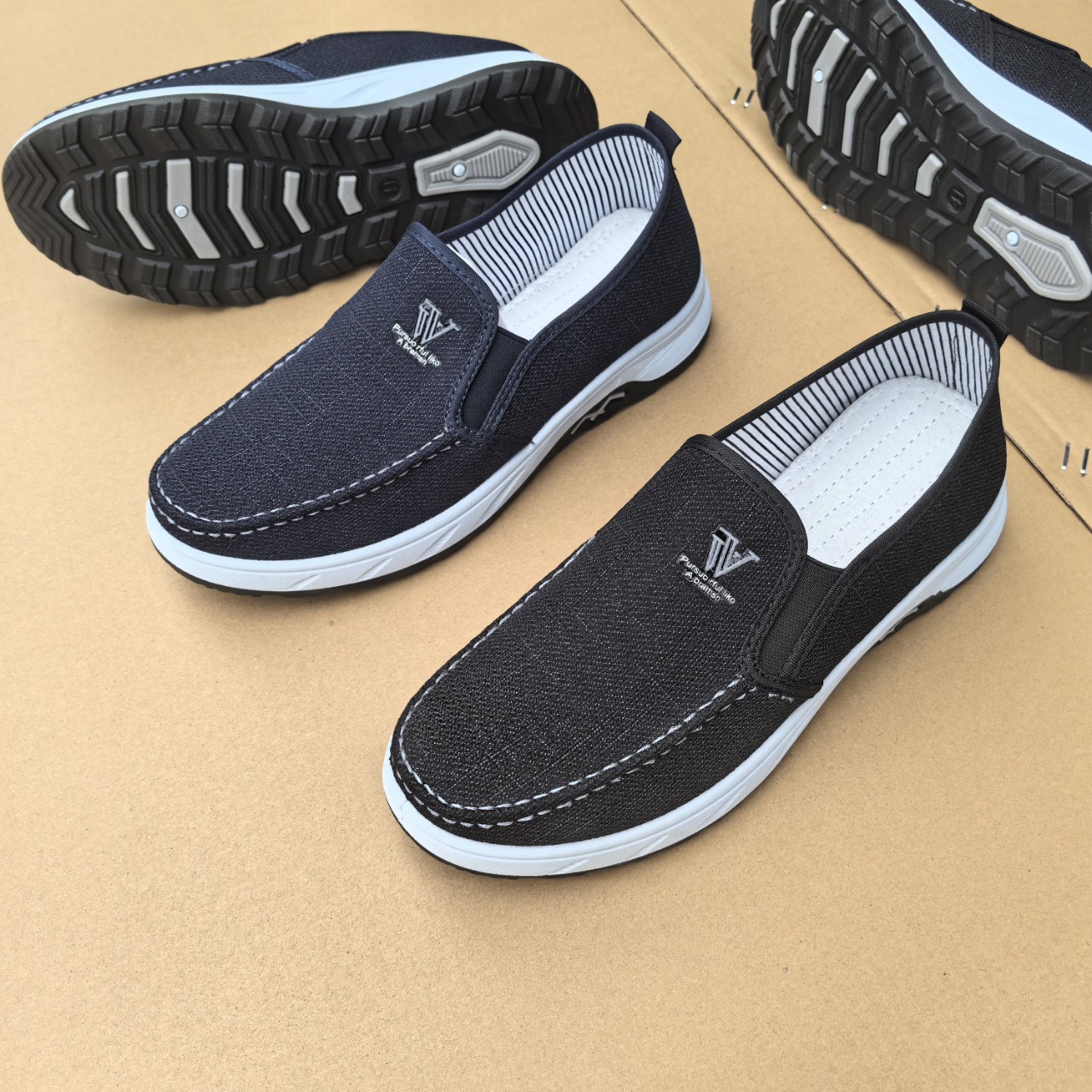 Spring and Autumn New Men's Cloth Shoes Injection Sole Student Shoes Men's Casual Shoes Outdoor Breathable Driver Work Shoes