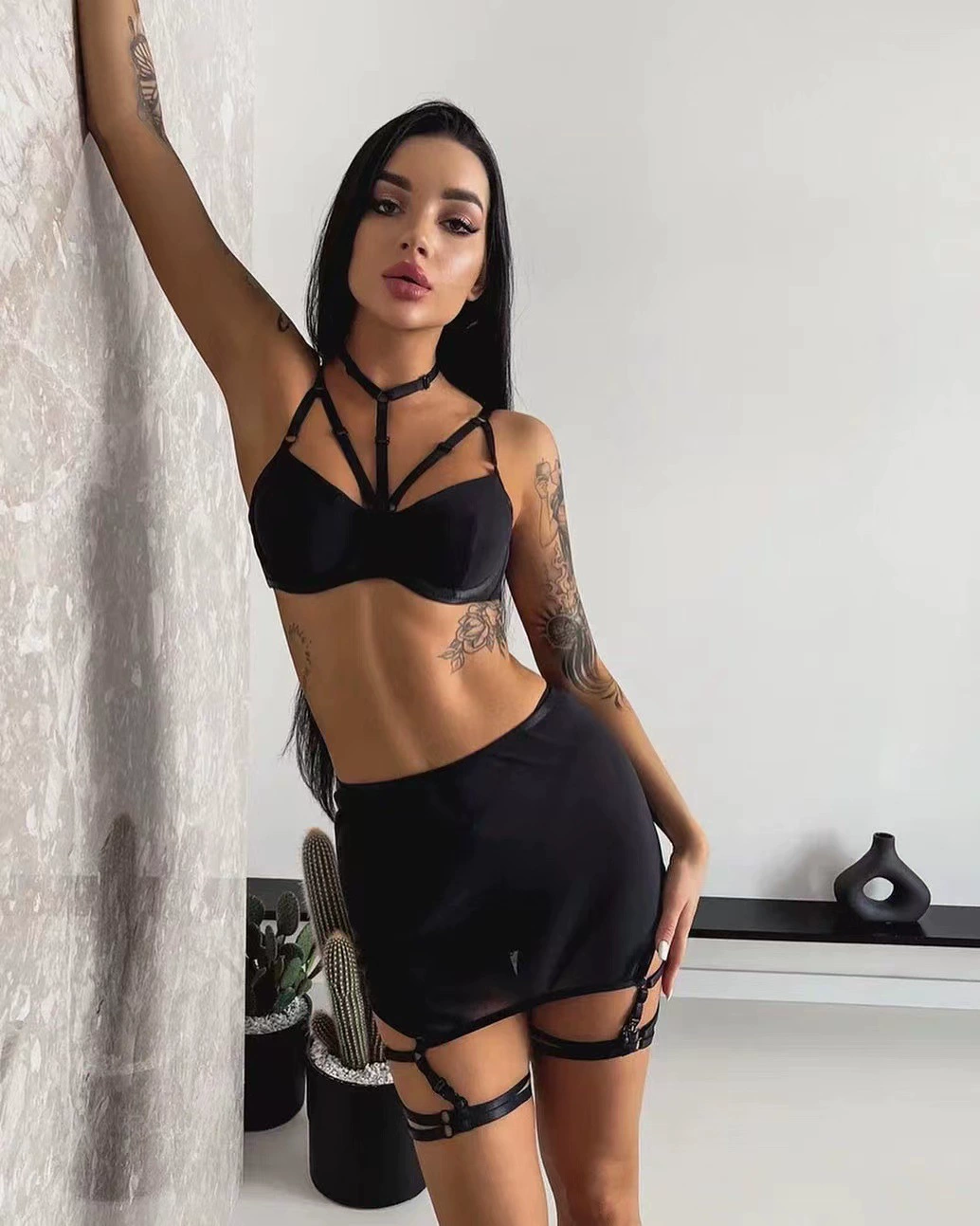 Sexy underwear, split set, European style, 4 piece set