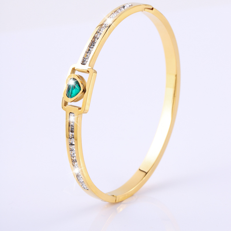Brazalete de acero de titanio lujoso ligero amor de tendencia brazalete de zircón universal mujer explosión transfronteriza nicho pulsera de alto nivel image 10