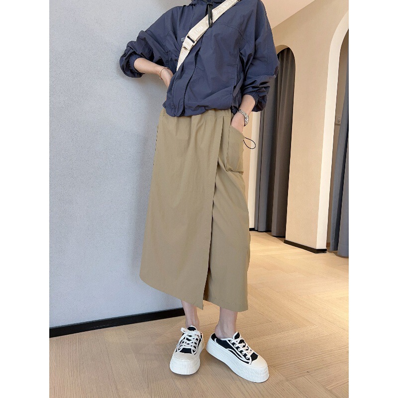 WTHEONE Bird Family Mountain Three-proof Workwear Culottes Cool Breathable Outdoor Mid-length A- line Umbrella Skirt Women's Spring and Summer