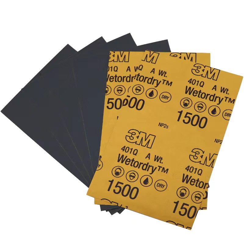 3M401Q美容水磨砂纸1500号修补汽车漆面抛光打磨干湿两用砂纸