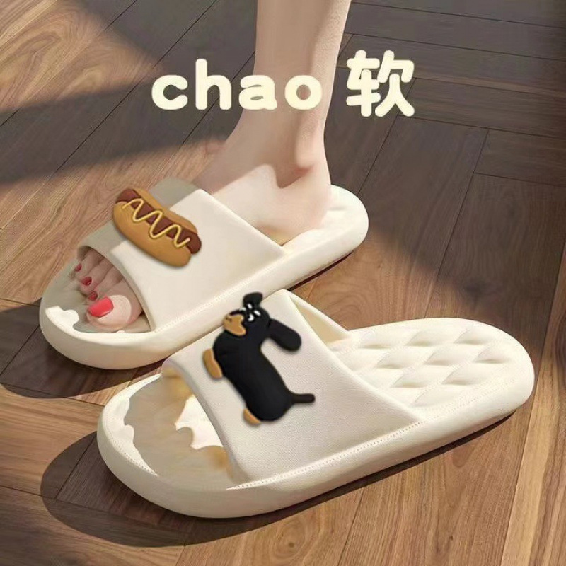 Zapatillas caseras de alta calidad para mujeres de dibujos animados perros pareja baño interior antideslizante sandalias de masaje para niños