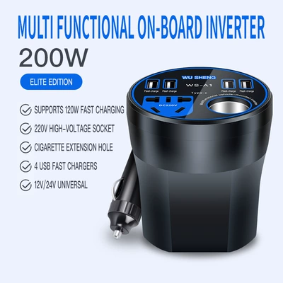 Car inverter 12V24V to Mobil şarj cihazları - english-version-new-classic-car-cup-12v24v-universal-no-digital-display-fast-chargeblue