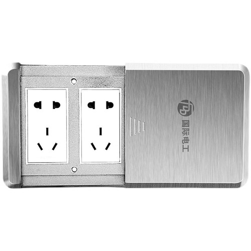 International electrician site socket invisible stainless steel flat push ten-hole floor waterproof multi-functional ultra-thin five-hole floor plug