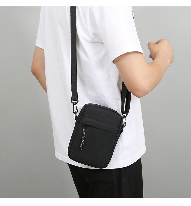 Solid Color Pattern Men's Solid Color Oxford Cloth Zipper Crossbody Bag