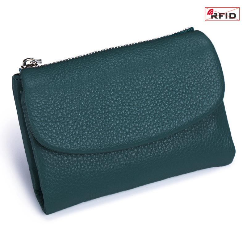 本革ショートウォレット RFID ファッション ソフトレザー質感 ハンドバッグ 女性用 大容量収納バッグ 一層牛革財布|undefined