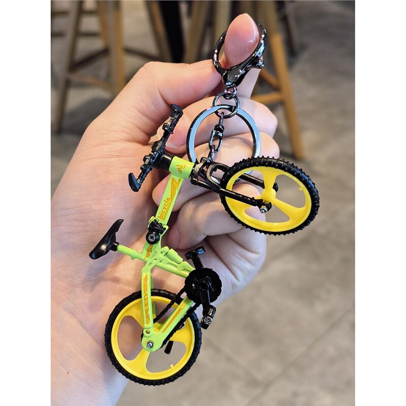 Creative Folding Mountain Bike Personalized Male and Female Couple Keychain Small Bicycle Key Key Chain Cute Pendant