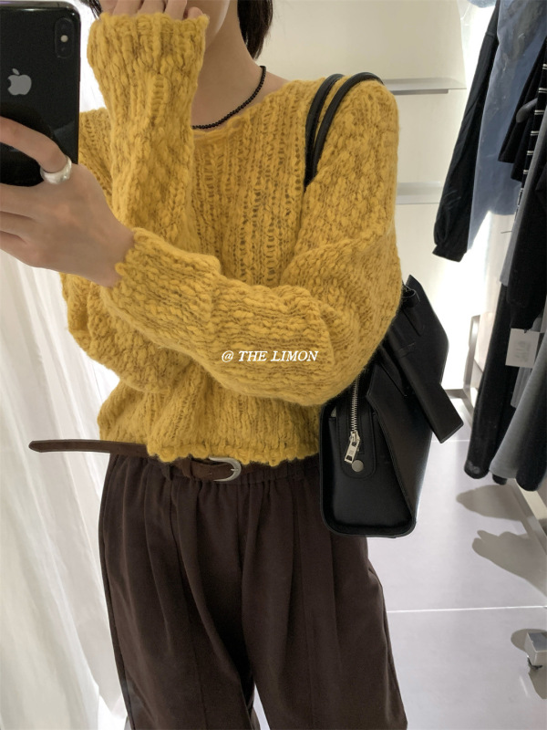 THE LIMON柠檬绿茶2025冬季韩系甜美氛围感软糯保暖仿羊毛毛衣女|undefined