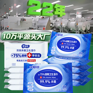 Cute Multi-75 Degree Alcohol Sterilizing Wipes 10 Pieces Portable Small Bag for Hand Wiping 10 Pieces of Wet Wipes for Students to Carry with Them