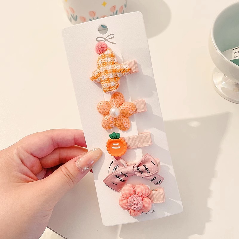 Horquilla de seguridad infantil para niños lindo súper lindo no duele el pelo del bebé clip de sudor niña bebé horquilla de tela completa