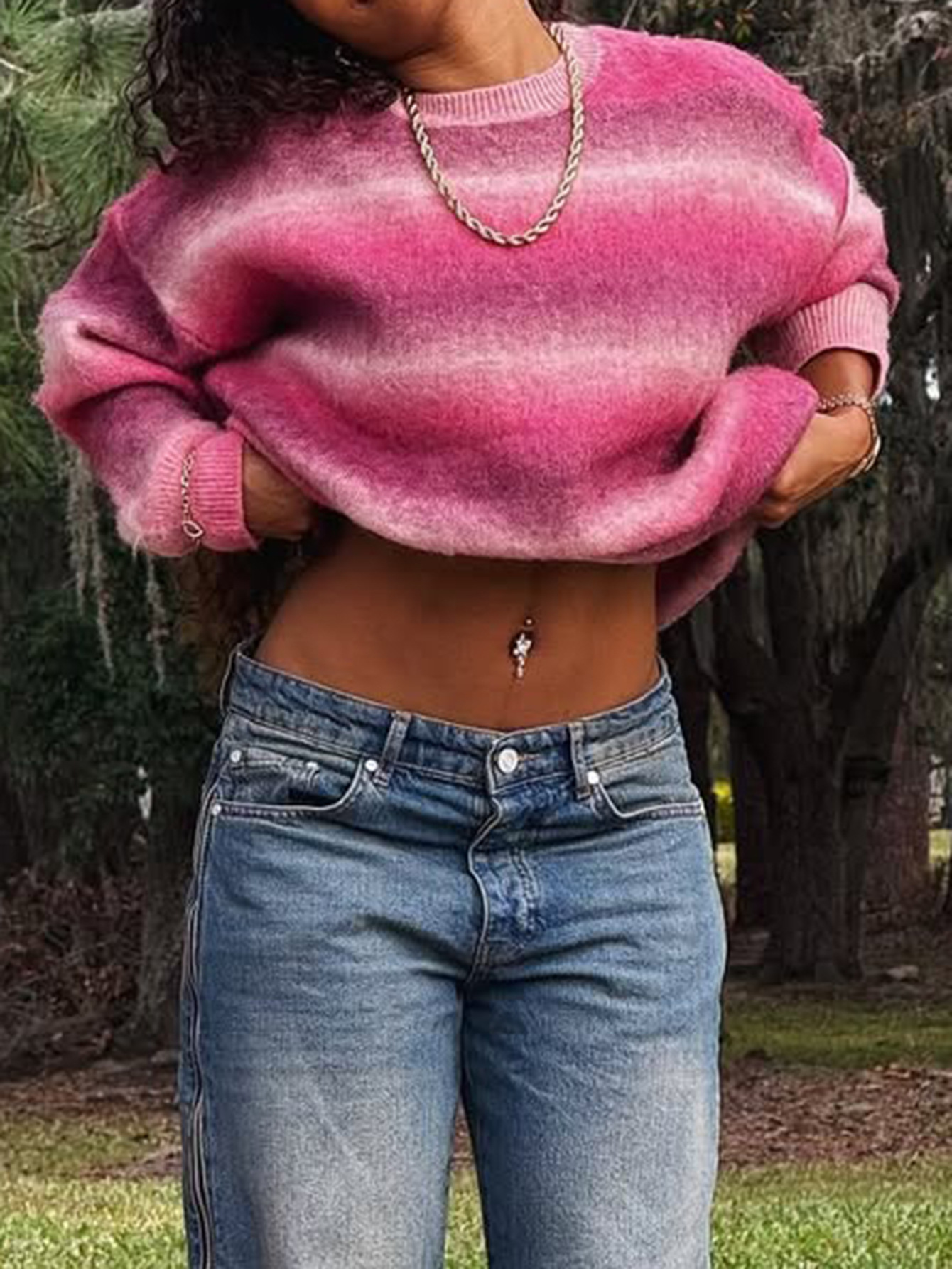 Kaikuo transfronterizo Europa y América moda casual de cuello redondo abrigo de lana suéter de mujer 2025 otoño y invierno estación independiente de Amazon image 3