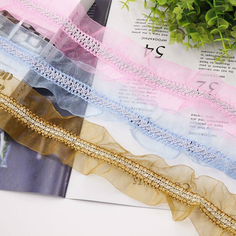 Curtain Lace/Sofa Curtain Accessories/Lace Decorative Trim/Tassels/Crystal Balls/Hanging Beads/Double-Layered Tulle