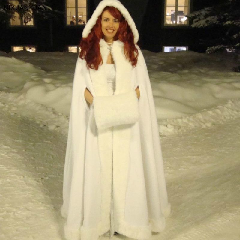 Keep warm trench coat with hood for bride