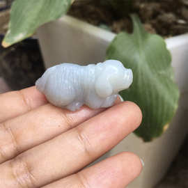 天然 新疆和田玉 且末糖料 巧雕 立体 斑点狗 生肖狗 旺财 小挂件