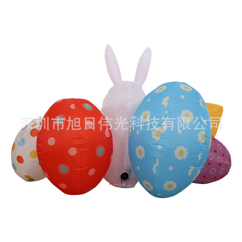 现货跨境复活节气模led发光充气彩蛋兔子气模庭院装饰品摆件道具