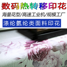 涤纶磨毛布TTC数码印花 家纺床品件套大花热转移印花 来图来样