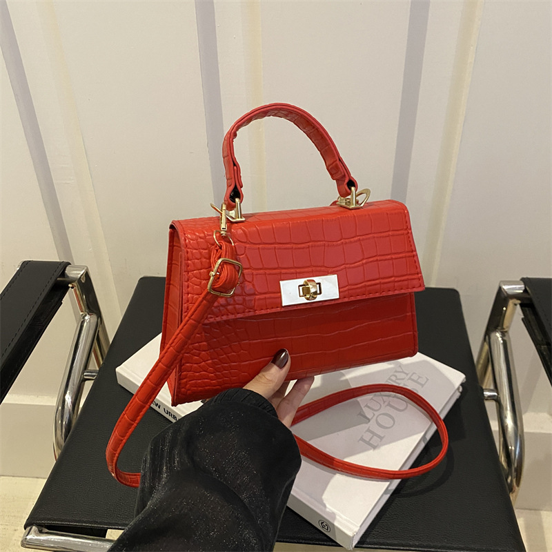 Patrón de cocodrilo retro 2024 bolso de hombro de moda de verano bolso de mensajero de moda bolso femenino bolso cuadrado pequeño portátil de estilo occidental simple