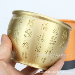 Brass Exquisite Carved Hundred Happiness Vase Ornament Home Living Room Large Luck-bring Gold Toad Vase Pure Copper Product Treasure Pot