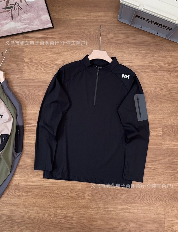 海丽汉森2025秋季新款半拉链长袖打底衫|undefined
