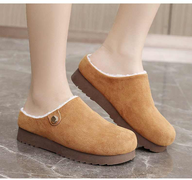 BR095 Uued 2024. aasta sügis- ja talve naiste ühevärvilised soojad puuvillased kingad Veet õhukese põhjaga, sise- ja sisetingimustes kasutamiseks, lihtsad vabaajajalatsid_voghion.com