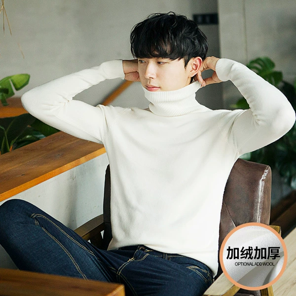 【Ploves】 369 high-necked sweater-white